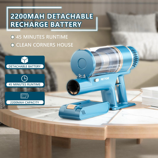 Lightweight Cordless Stick Vacuum Cleaner "dyson type" with 38Kpa Suction Power and 45-Minute Runtime for Carpets and Hard Floors, Ideal for Pet Hair Removal -