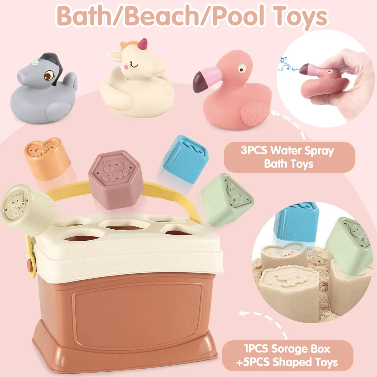 🧩 5-in-1 Montessori Baby Toy Set – Fun, Learning & Development in One!