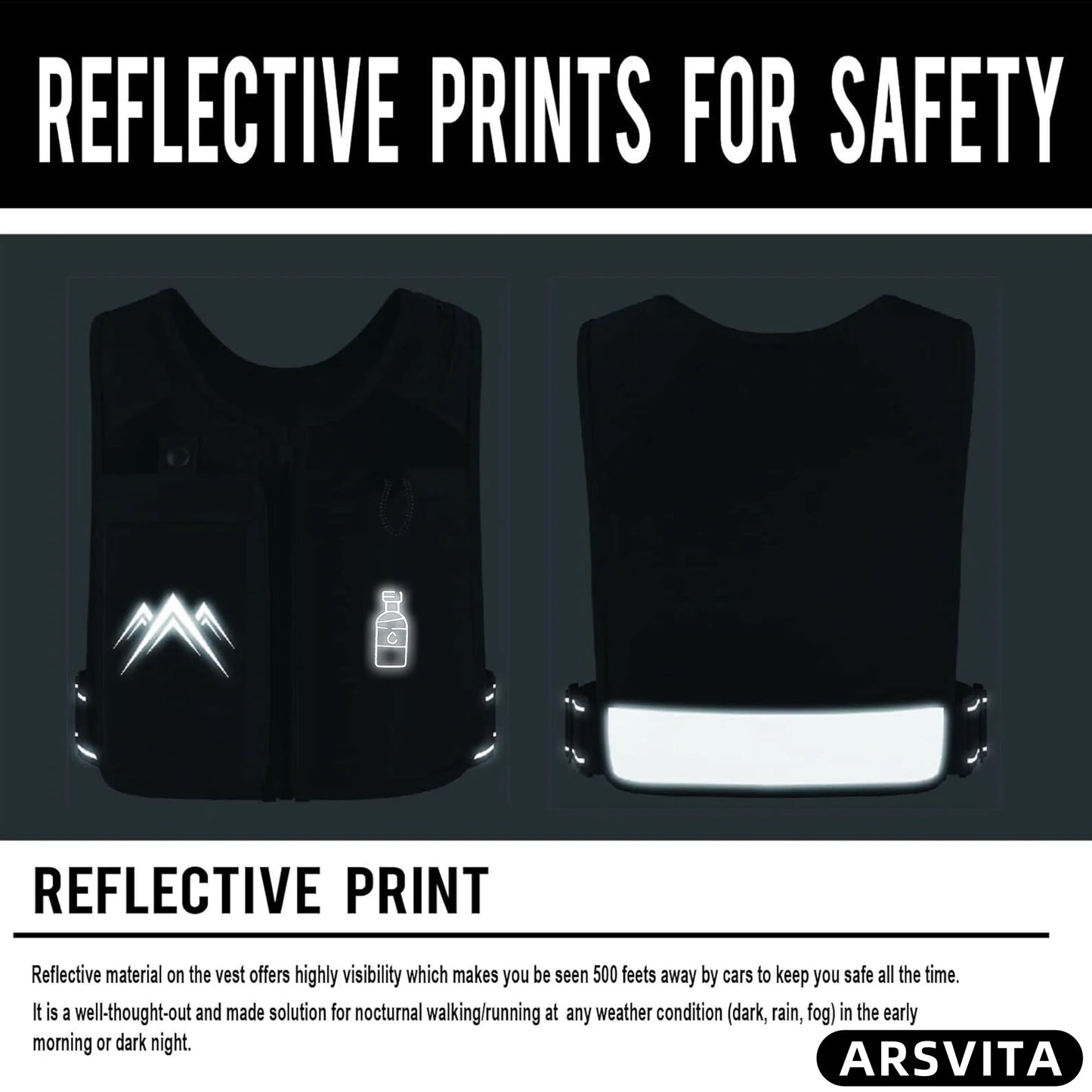 🏃‍♂️ Reflective Running Vest – Be Seen, Be Safe, Stay Hydrated