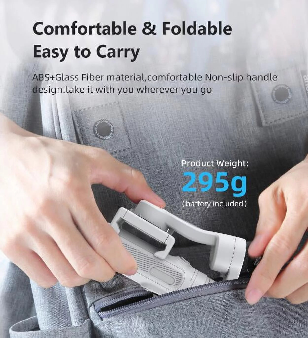 3-Axis Foldable Smartphone Stabilizer Gimbal for Smooth Video and Perfect Selfies, Compatible with iPhone and Android