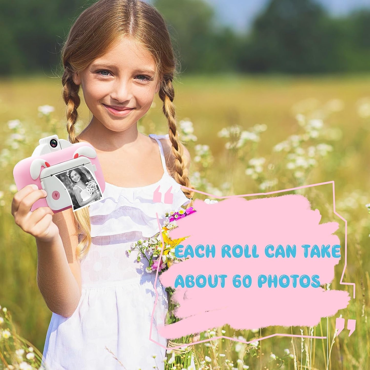 20 Rolls Print Paper for Children Instant Camera Refill Print Pape Kids Digital