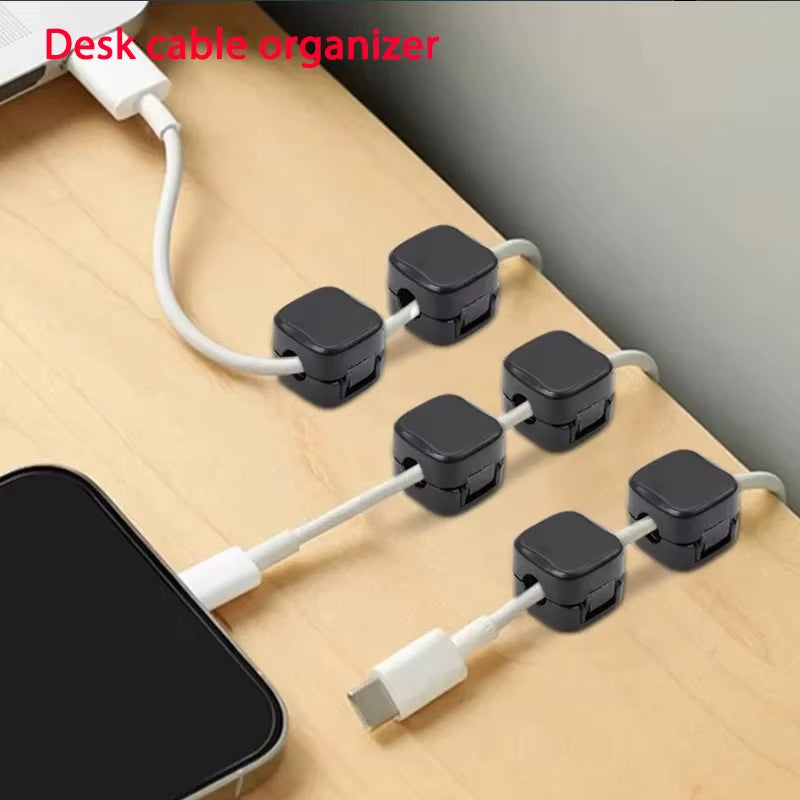 Magnetic Cable Organizer Clip - Adhesive Cable Holder for Desk & Home