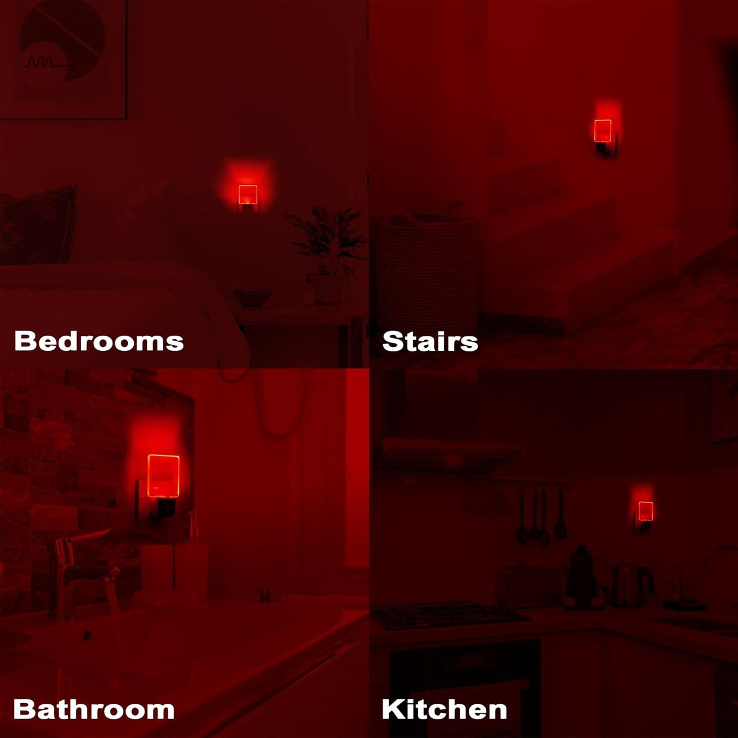 2 Pack 0.5W Plug in RED LED Night , therapeutic Light with Dusk to Dawn Sensor Red