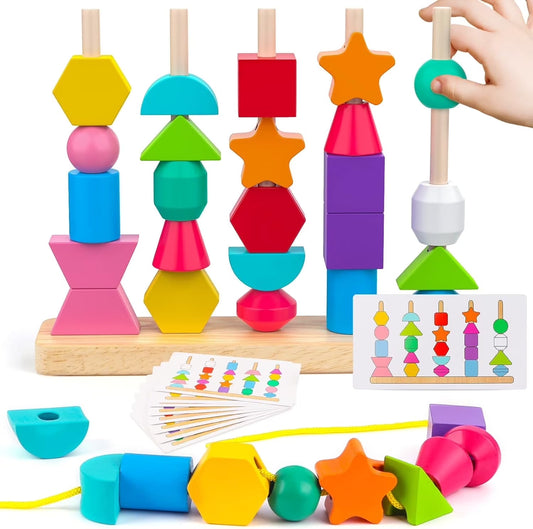 🧩Montessori Toys for 1 Year Old Boys Girls, Shape Sorting and Stacking Toy 