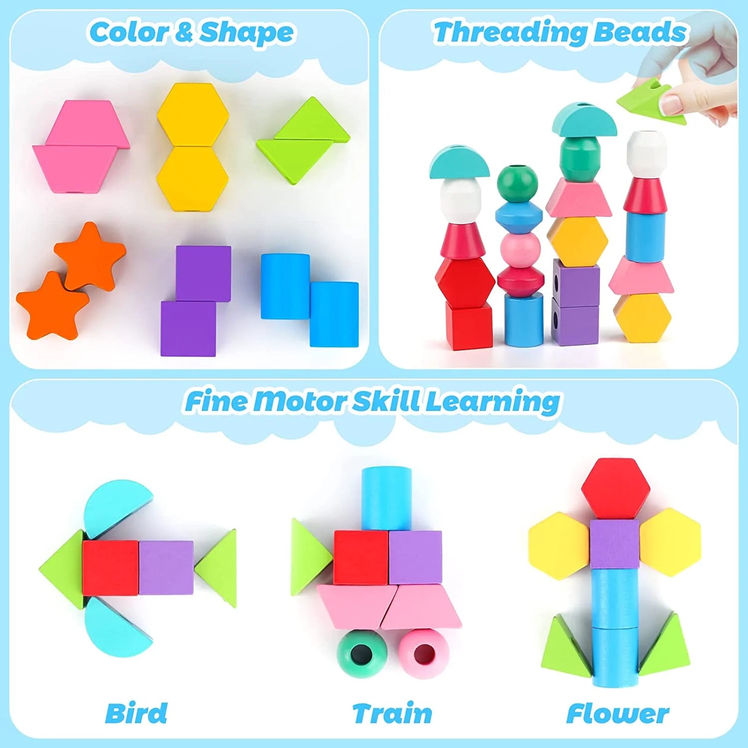 🧩Montessori Toys for 1 Year Old Boys Girls, Shape Sorting and Stacking Toy 