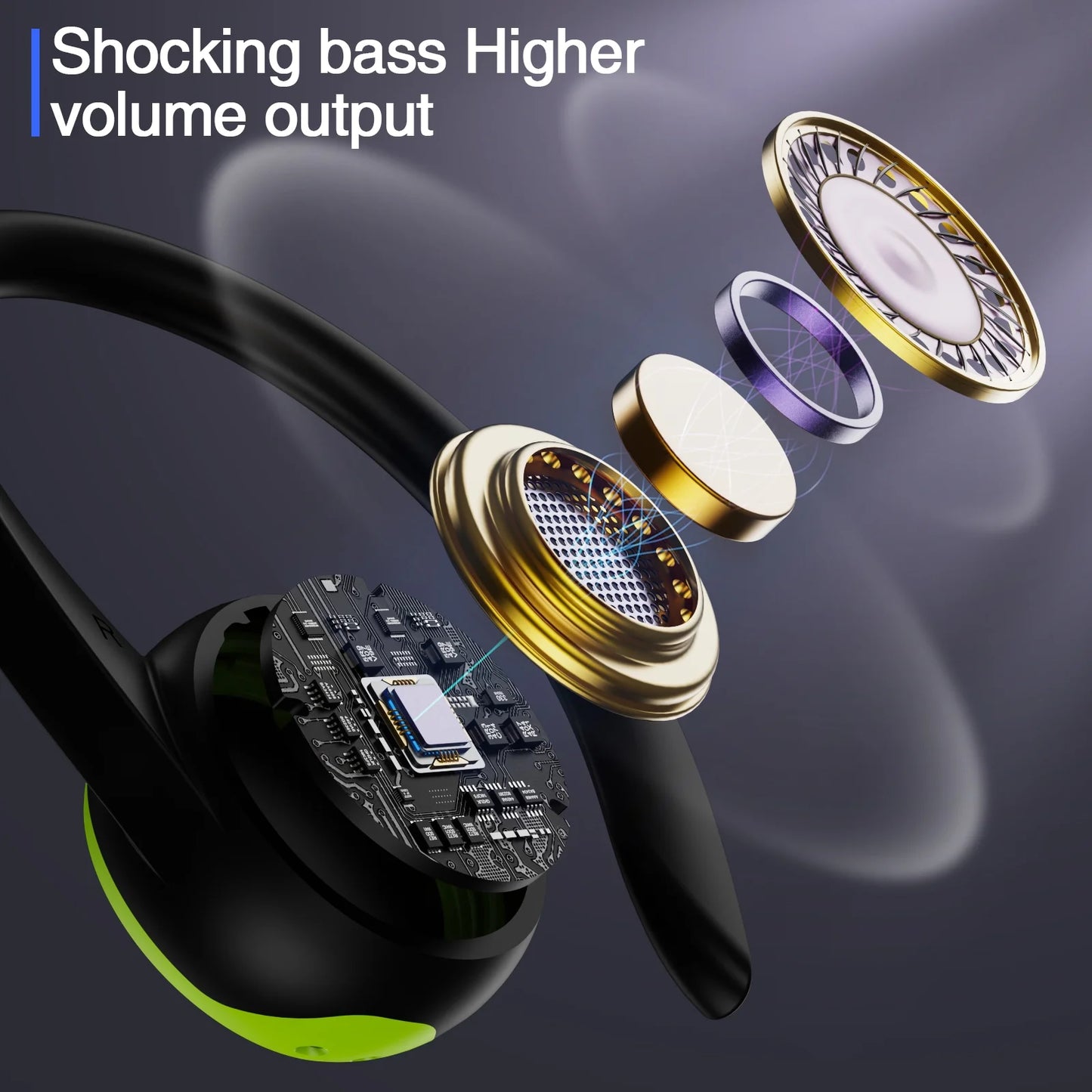 Wireless Earbuds, Bluetooth 5.3 Headphones 48H Playtime with 500Mah Charging Case, Green