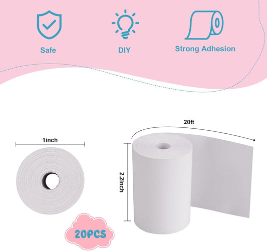 20 Rolls Print Paper for Children Instant Camera Refill Print Pape Kids Digital