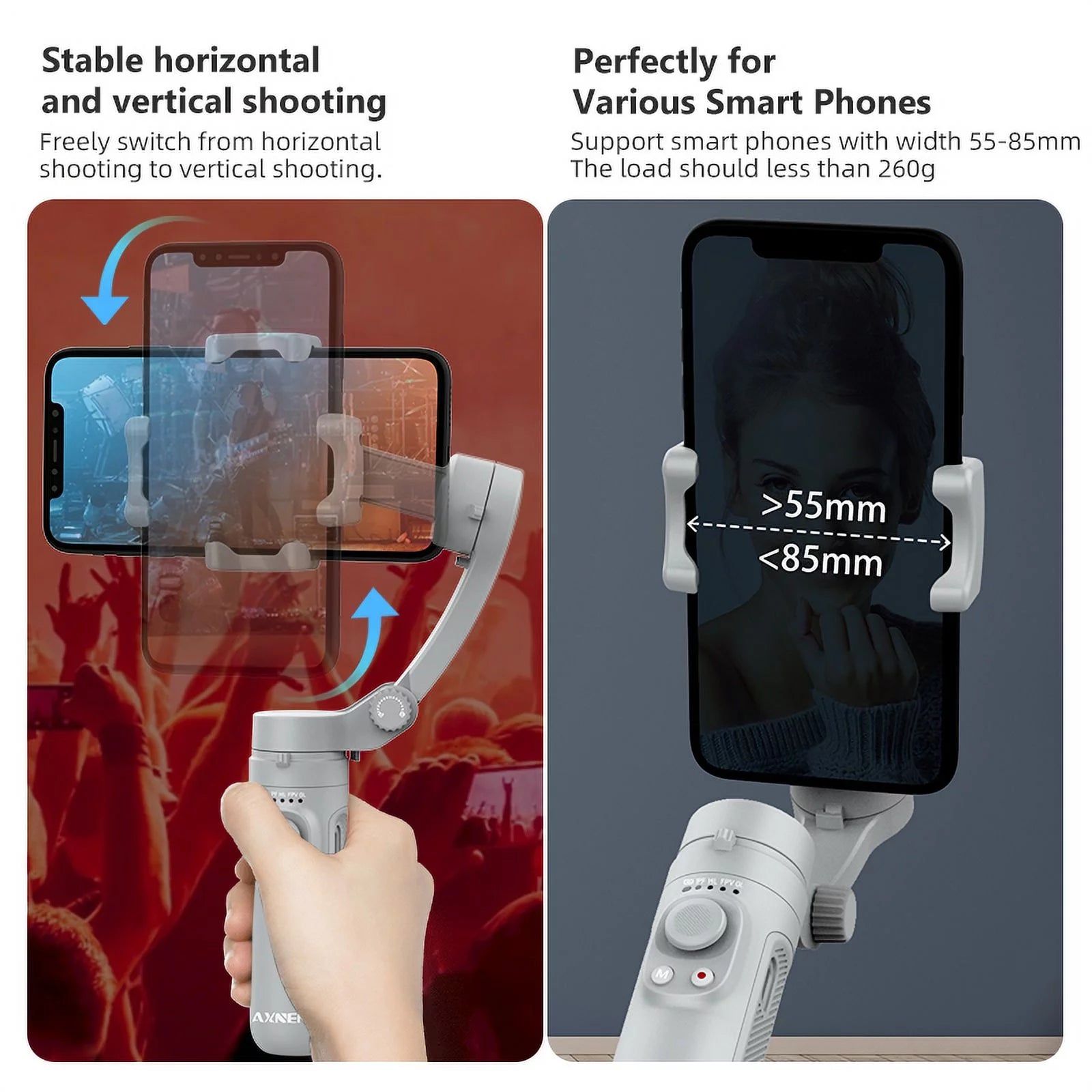 3-Axis Foldable Smartphone Stabilizer Gimbal for Smooth Video and Perfect Selfies, Compatible with iPhone and Android